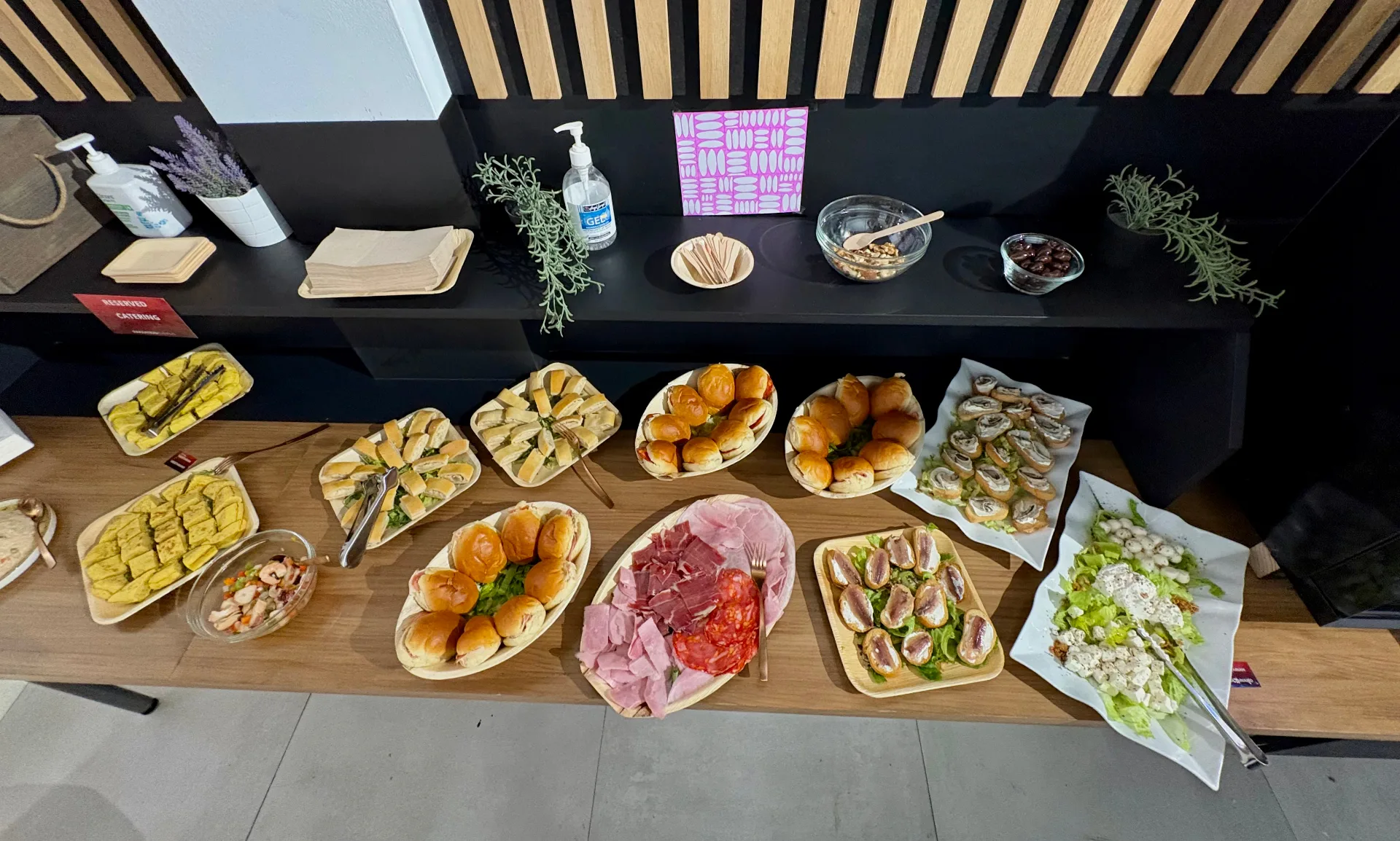 Event catering setup in the courtyard